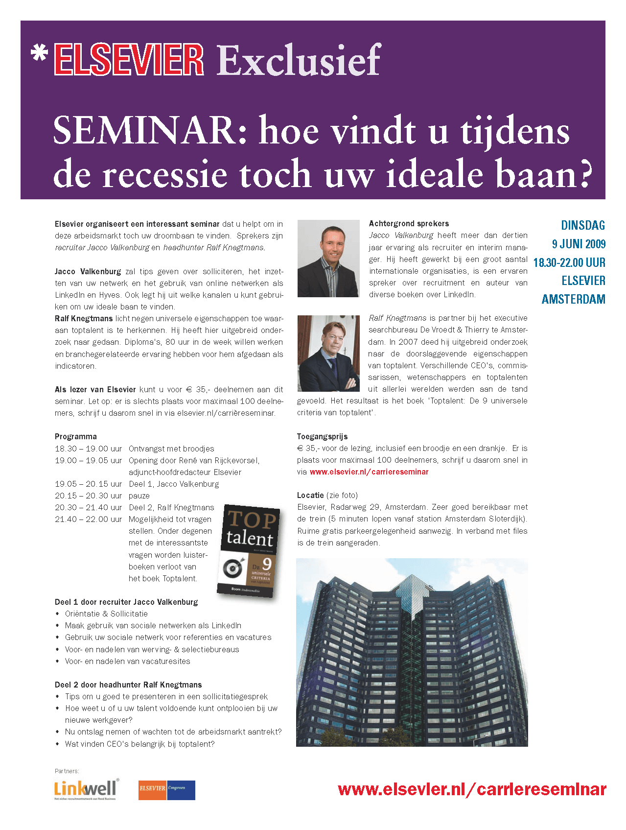 Poster van ELSEVIER LinkedIn seminar