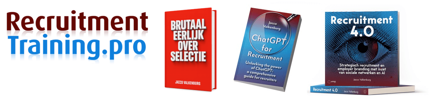 Banner met 3 actuele recruitment boeken die te verkrijgen zijn via RecruitmentTraining.pro