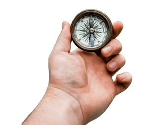 hand van recruiter met kompas