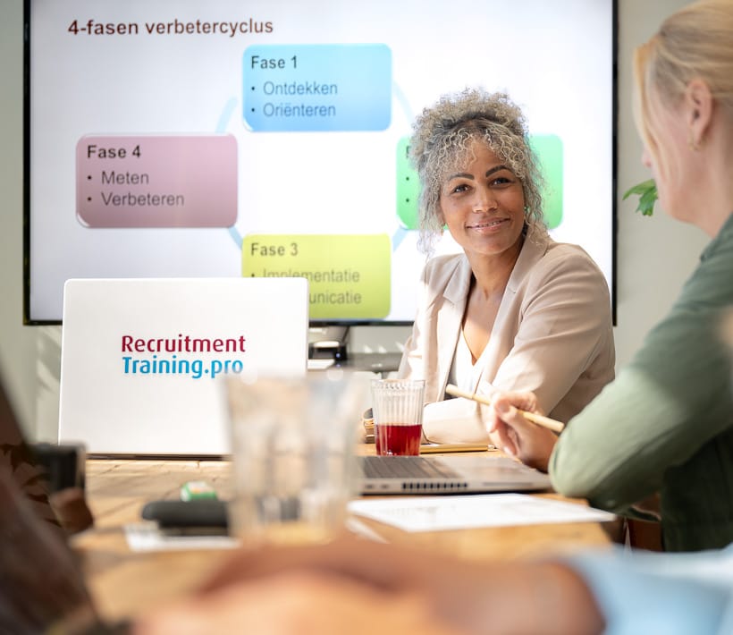 In beeld tijdens Training Social Media Recruitment & Arbeidsmarktcommunicatie de 4-fasen verbetercyclus