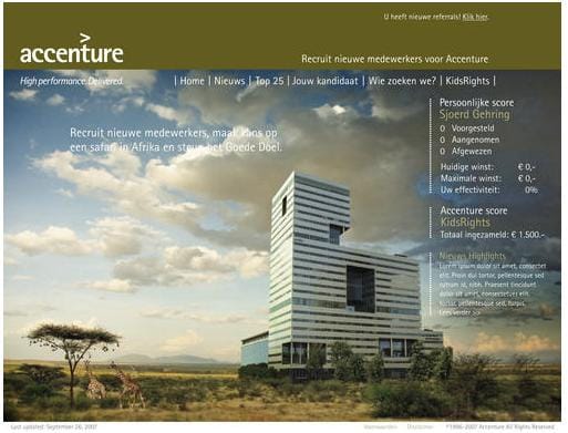 Referral Recruitment website homepage Accenture