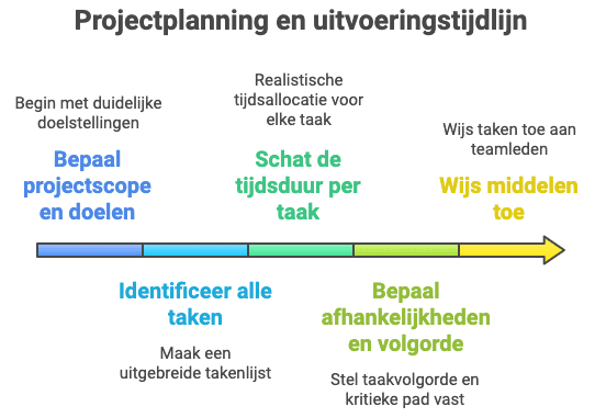 Gantt-chart opzetten stap voor stap uitgelegd in flow-diagram