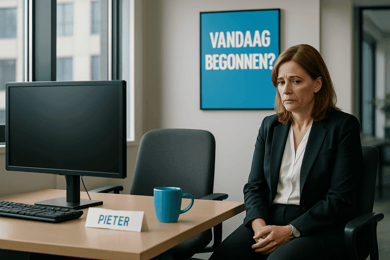 Kantoor met nieuwe medewerker op eerste werkdag waarvan onboarding niet goed ging